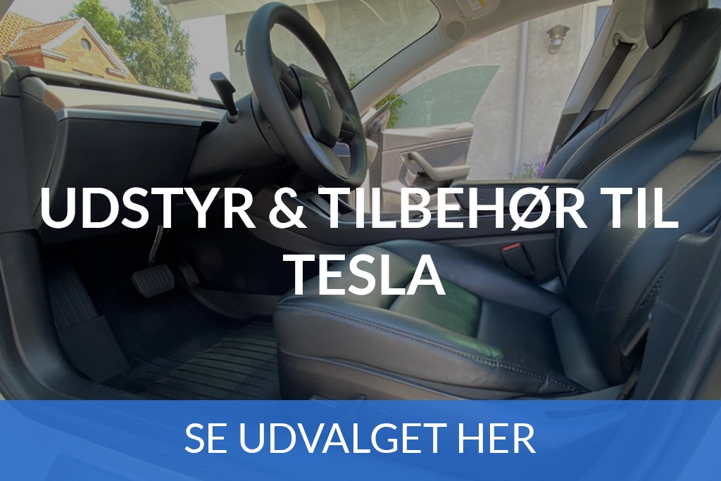 Tesla bil interiør med moderne udstyr og tilbehør