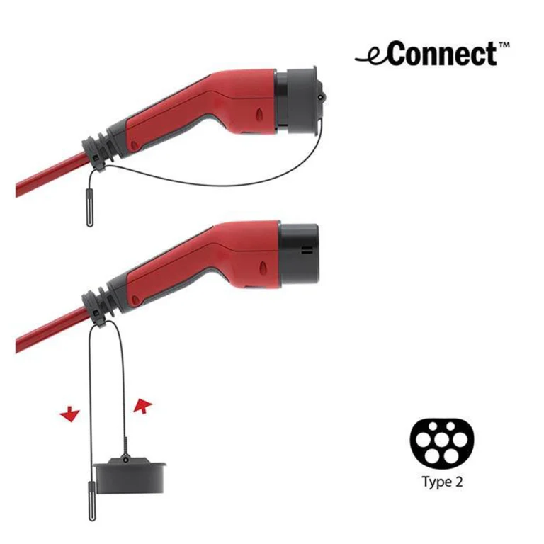 DEFA eConnect Ladekabel MODE3 - 7,5m, T2, 1-faset 32A