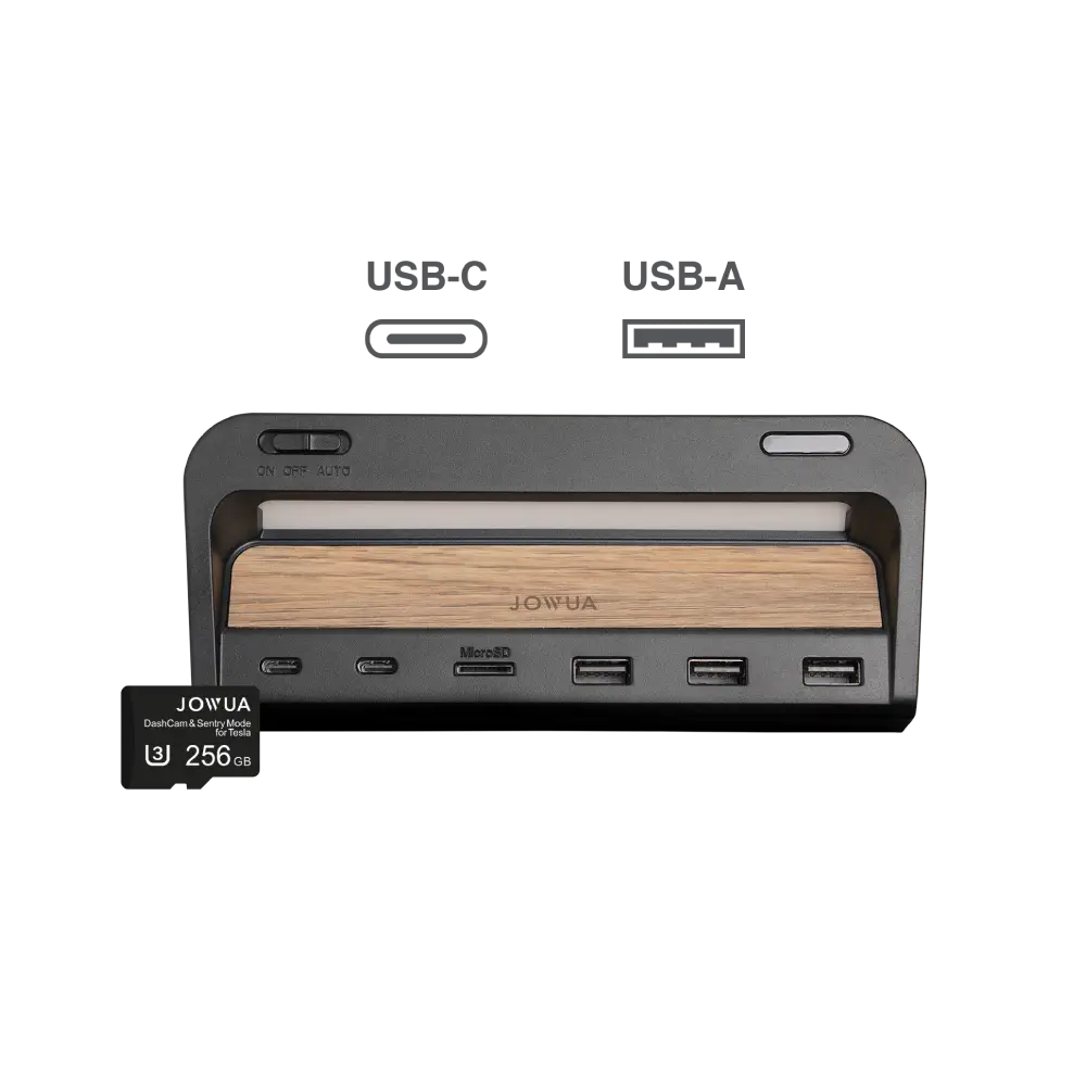 Billede af JOWUA USB Hub med LED-lys (USB-C + USB-A) + MicroSD-Pakke