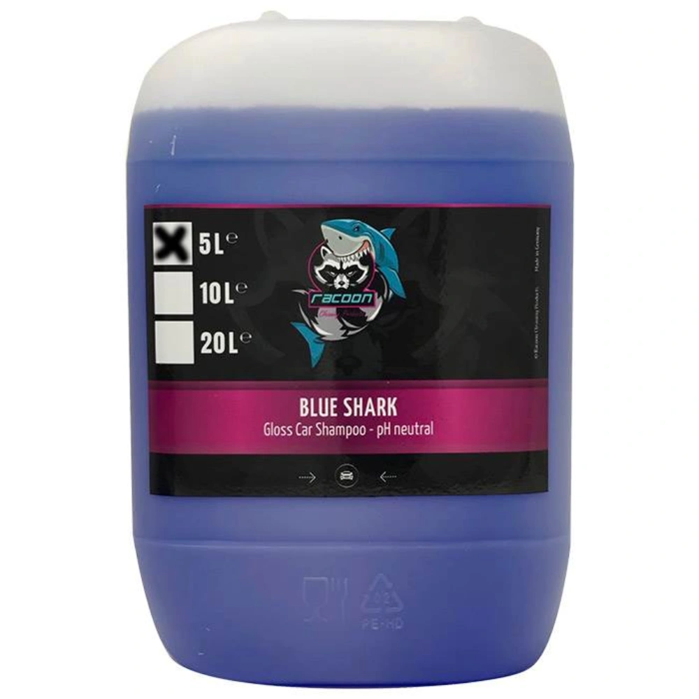 Se Racoon Blue Shark - Shampoo PH Neutral 5L hos ProShineNordic