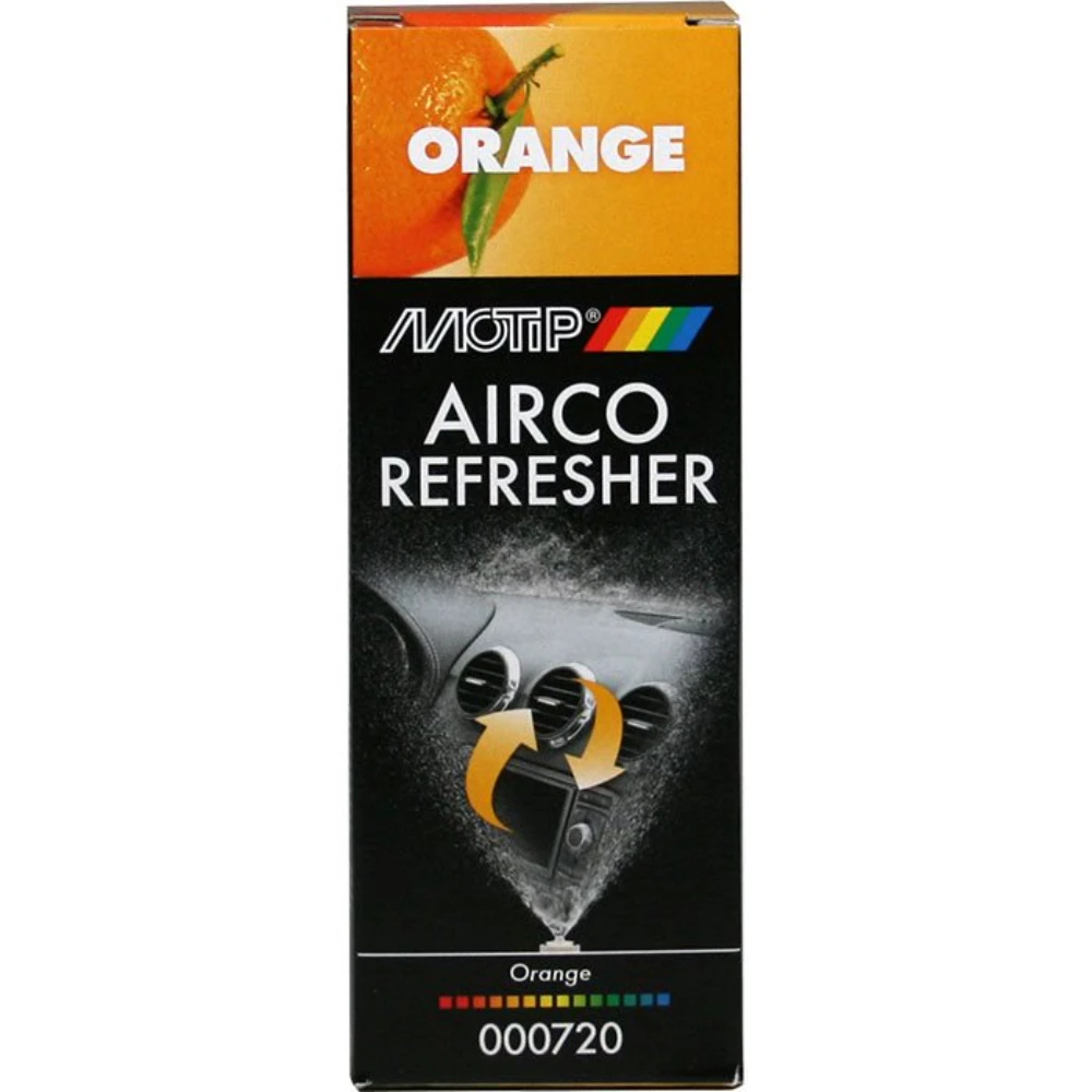 Se MoTip Aircon Frisker Orange 150ml. hos ProShineNordic