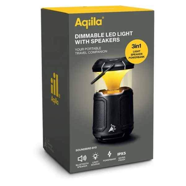 Aqiila Soundbird LED lampe med Højttaler og Powerbank